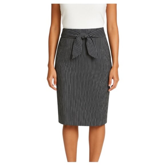 Banana Republic Dresses & Skirts - Banana Republic Size 8 Grey White Striped Bow Detail Pencil Skirt